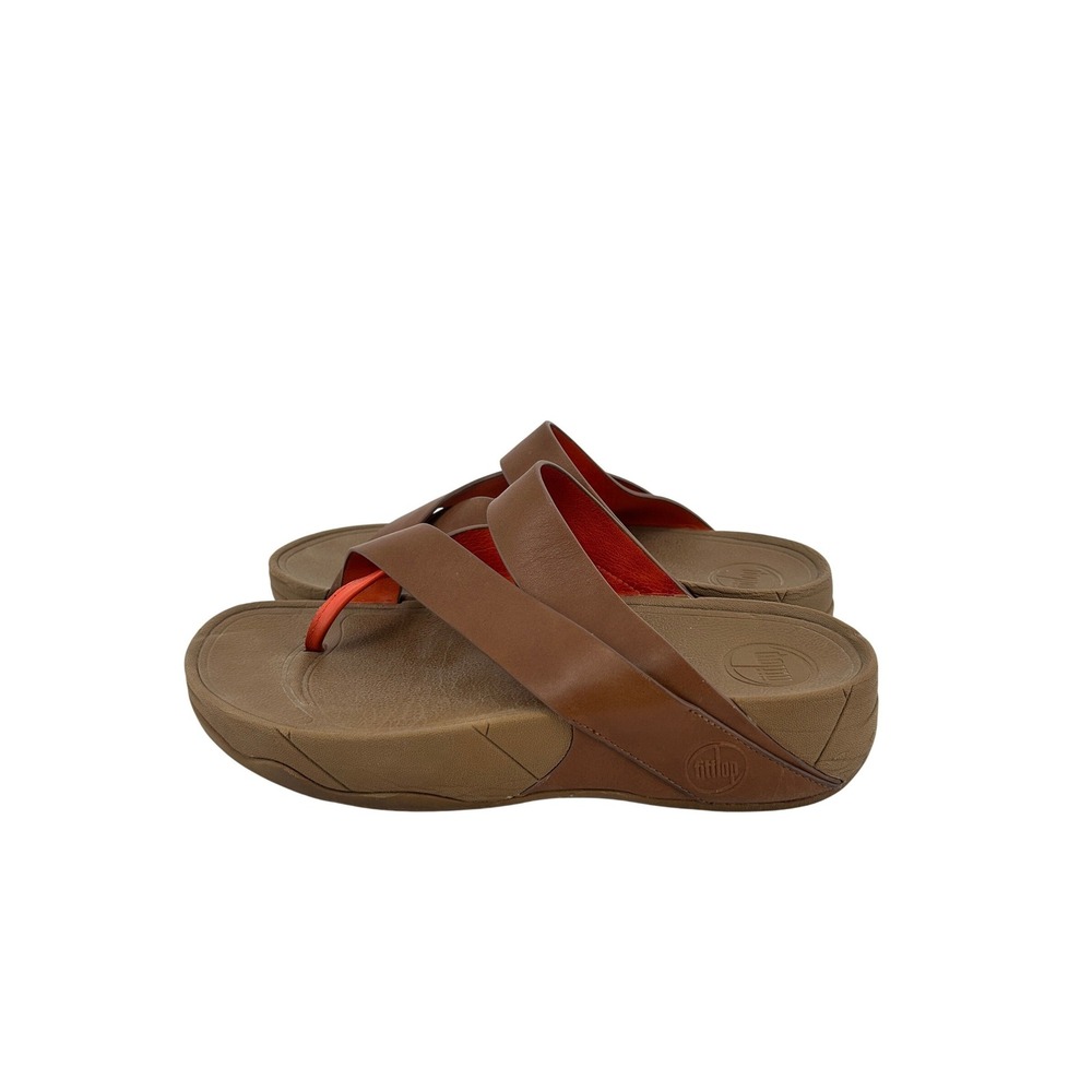 FitFlop Sling Cross Over Leather Sandals Womens 8 platform comfort